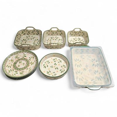 Temp-Tations Old World Green Bakeware & Dinnerware Set