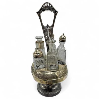 Sale Photo Thumbnail #28: Victorian Silver-Plated Castor Cruet Set