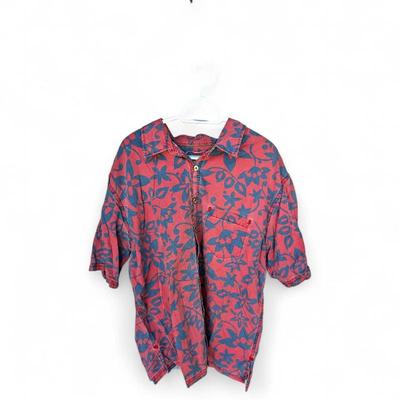 Sale Photo Thumbnail #63: Kahala XXL Red & Blue Floral Cotton Shirt