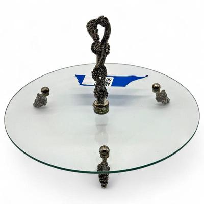Sale Photo Thumbnail #59: Glass Cheese Tray w/ Grape Motif Accents