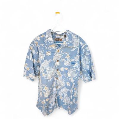 Sale Photo Thumbnail #181: Kahala 1936 XXL Blue Floral Cotton Shirt