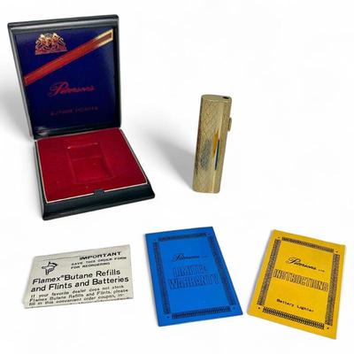 Sale Photo Thumbnail #39: Peterson's Gold-Tone Butane Lighter w/ Box