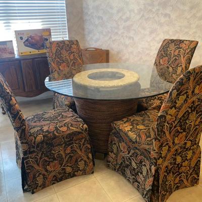 Sale Photo Thumbnail #56: Parsons Chairs and Round Table