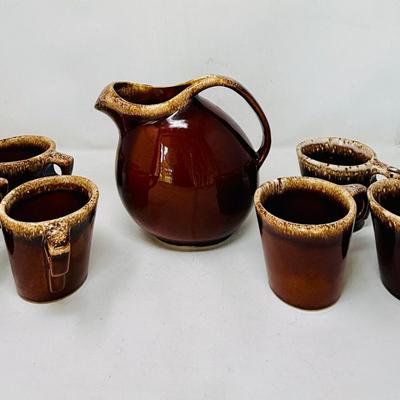 (7) Vintage Hull Pitcher and Mugs
