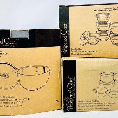 (3) Pampered Chef Mixing Bowls