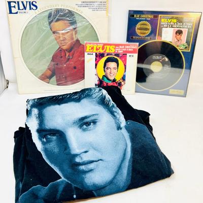 (4)  Limited Edition Elvis Presley Albums and T-shirt