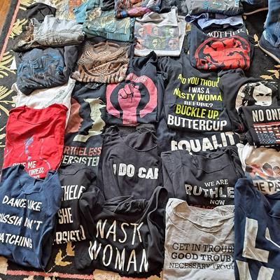 Large Assortment Of Unisex And Women's Tee-Shirts