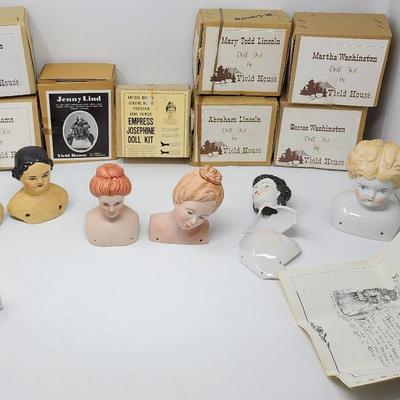 Porcelain Doll Busts/Heads & Doll Kits- Yield House Historical Figures