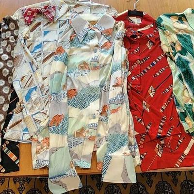 Men's Vintage Slim Polyester Shirts And Vintage Ties