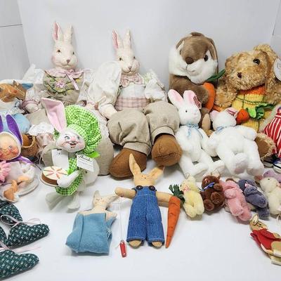 Vintage Plush, Wooden And Ceramic Rabbits #3