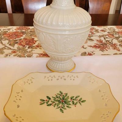 Lenox Vase & Christmas Tray