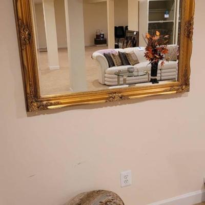 Wall Mirror & Tapestry Ottoman