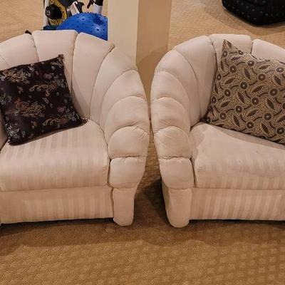Pair Of Swivel Arm Chairs