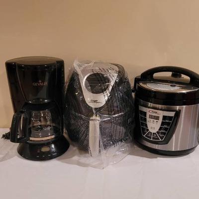 Coffee Maker, Pressure Cooker, & Air Fryer