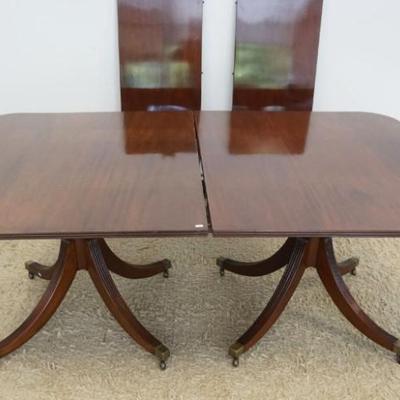 1268	ANTIQUE MAHOGANY TABLE WITH 2 LEAVES, APPROXIMATELY 74 IN X 47 3/4 IN X 29 IN
