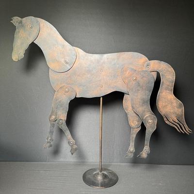 Rustic Articulated Metal Horse 