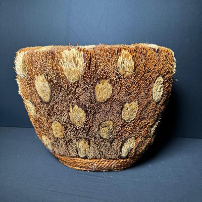 Folk Art Straw Stick Planter