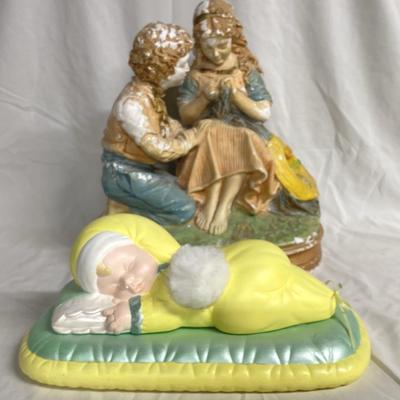 Vintage Statue"First Love" & Hand Painted Sleeping Baby
