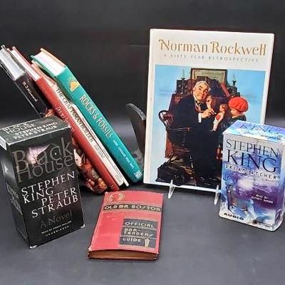 Metal Bookends, Books And Books On Tape