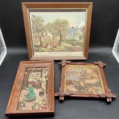(3) Americana Wall Art Pieces 