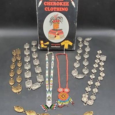 Native American Belts, Necklaces And Book
