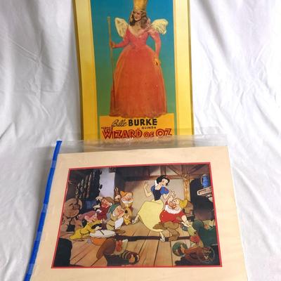 Snow White Lithograph & "Glinda The Good Witch" Poster