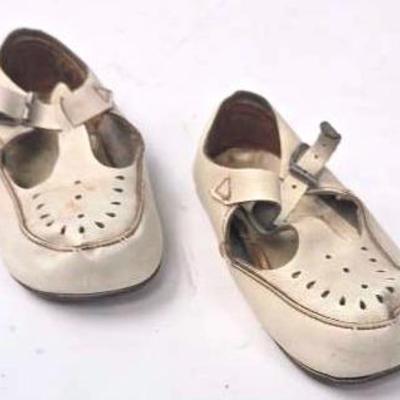 White Leather Baby Shoes