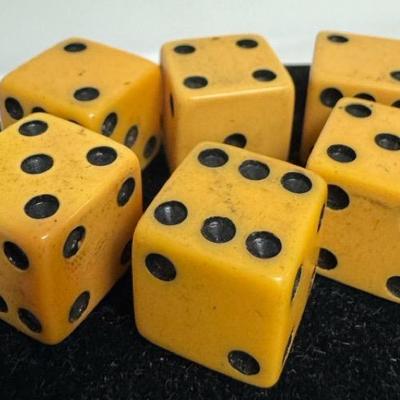 Vintage Butterscotch Bakelite Dice