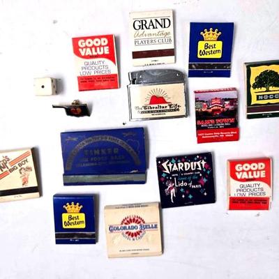 Vintage Matchbook Matches and "LIfe of Gibraltar Insurance Company" Lighter