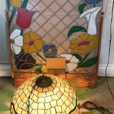 Stain Glass Light And A Stain Glass Window