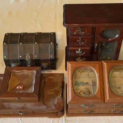 Four Antique Jewelry Boxes 