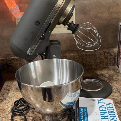 Kitchenaid Mixer With Three Attachments And Kitchenaid Literature
