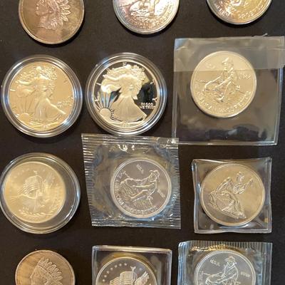 12 Pieces Of Fine Silver .999  -1 Troy Ounce Each