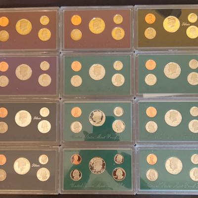 12 Uncirculated Proof Coin Sets From The 1990’s