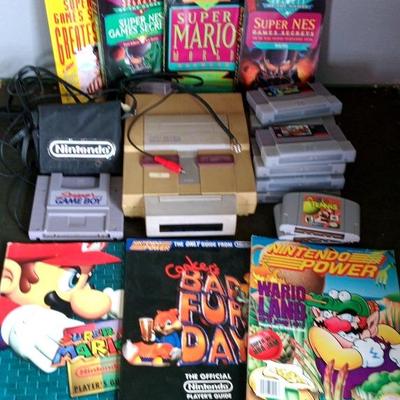 Super Nintendo Gaming System, Super Game Boy Docker, Games, Reference Books,  Console Cover And Audi
