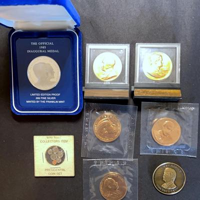 Presidential Inaugural, Coins featuring limited edition proof .999 fine silver of the 1985 inaugural