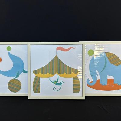 3-piece Circus Nursery Artwork 