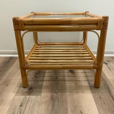 Bamboo Table With Glass Insert
