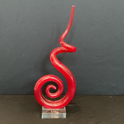 Unique Red Murano Glass Sculpture 