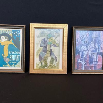 Trio of Small Framed Art Prints 