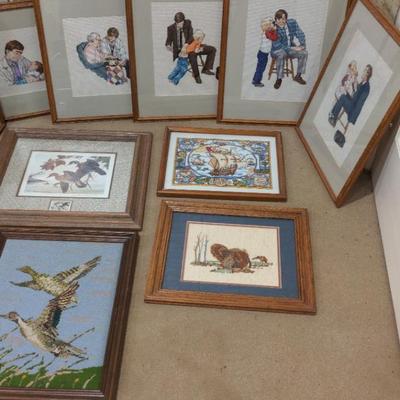 Amazing Framed Needlework And First Ohio Duck Stamp