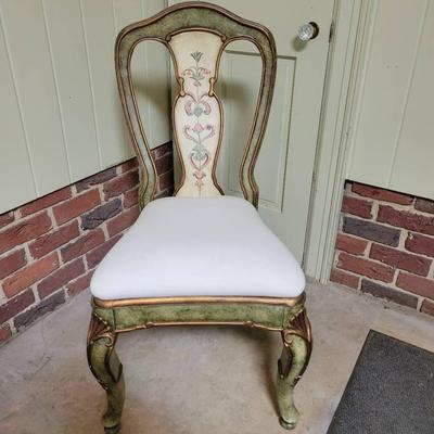 Green And White Upholstered Chair