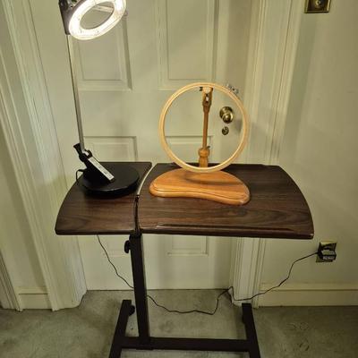 Embroidery Stand, Lamp, Adjustable Table