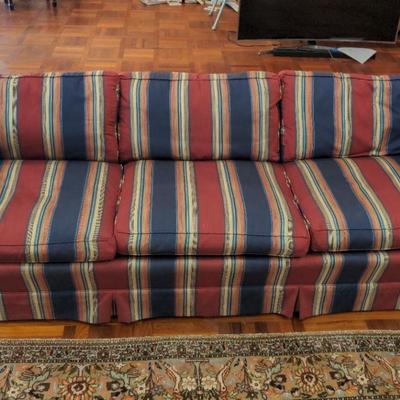 Stripped Sofa With Feather-filled Cushions