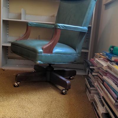 Office Chair With Bookshelves And Books
