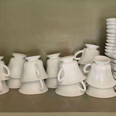 Vintage milk, glass, snack plate and cup set