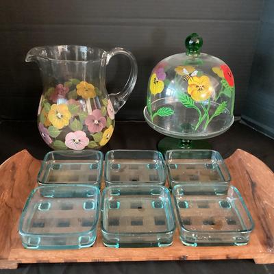 Floral Serving Decor (3 Pieces)