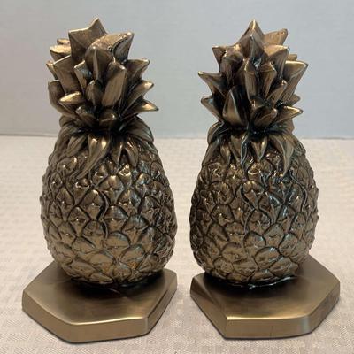 Brass Pineapple Bookends
