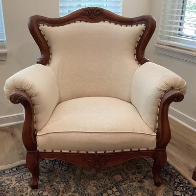 Hand Carved Upholstered Chair