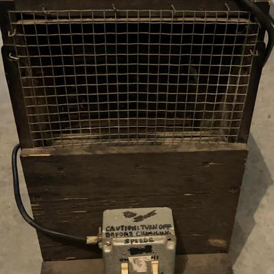 Vintage homemade or custom-built air moving device, likely a large fan or blower, possibly for v